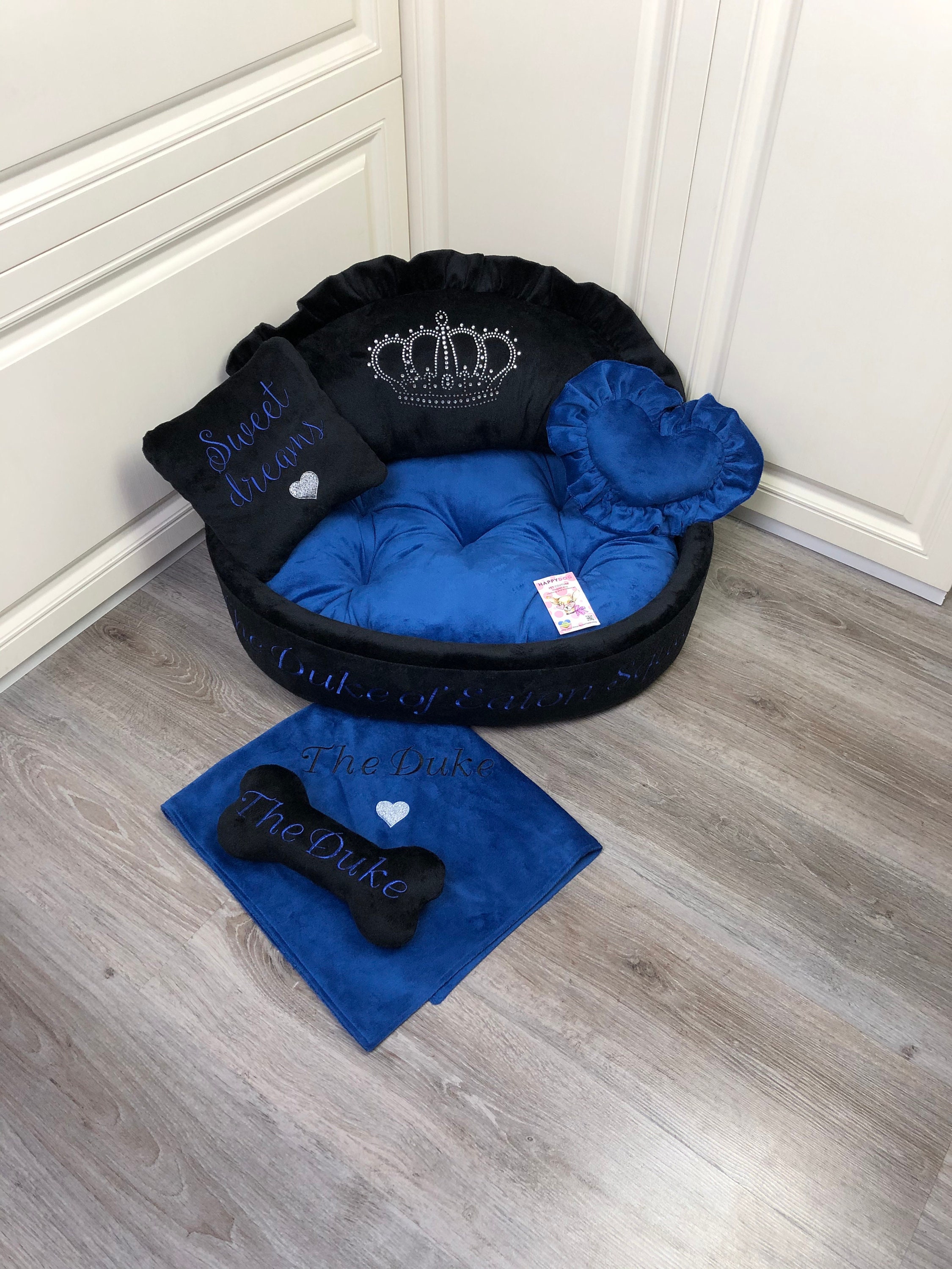 Monogram Designer LV Cozy Dog Bed