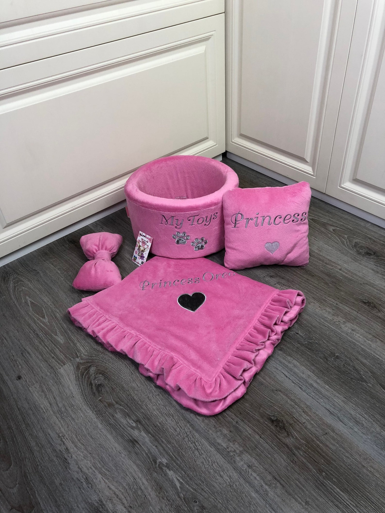 Bright Pink Personalized Toy Basket Set Customized Toy Storage Etsy