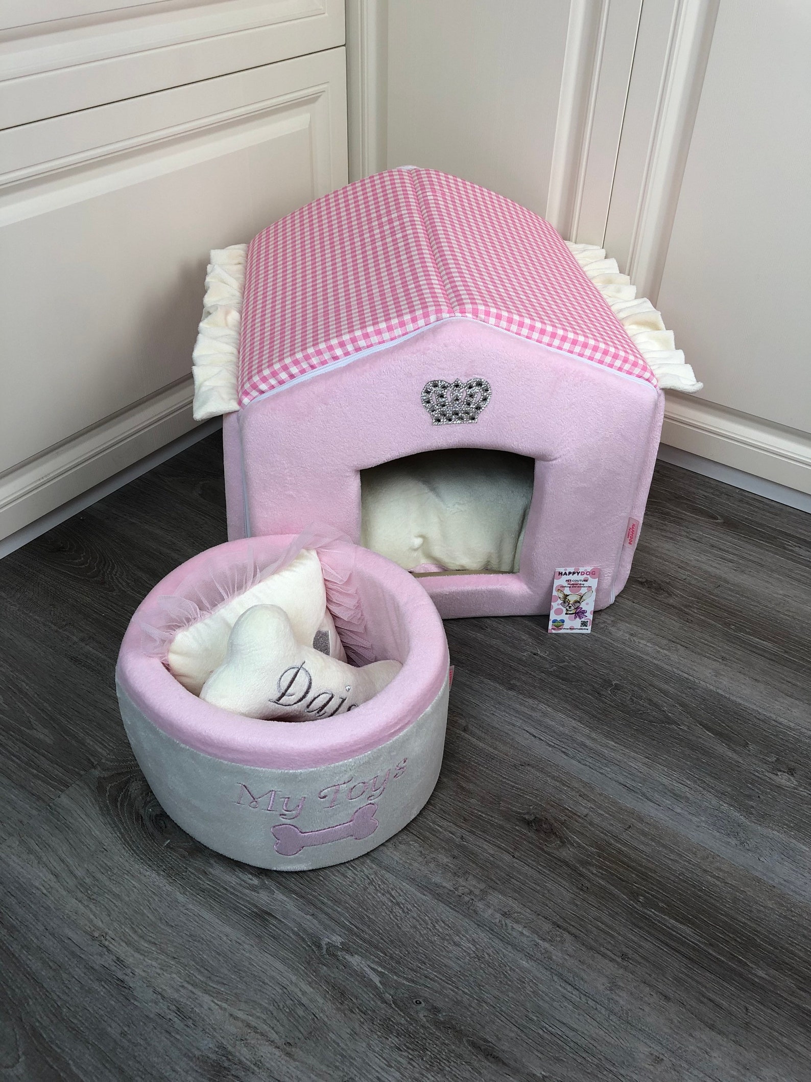 Baby pink dog house for princess dog Designer pet house with Etsy