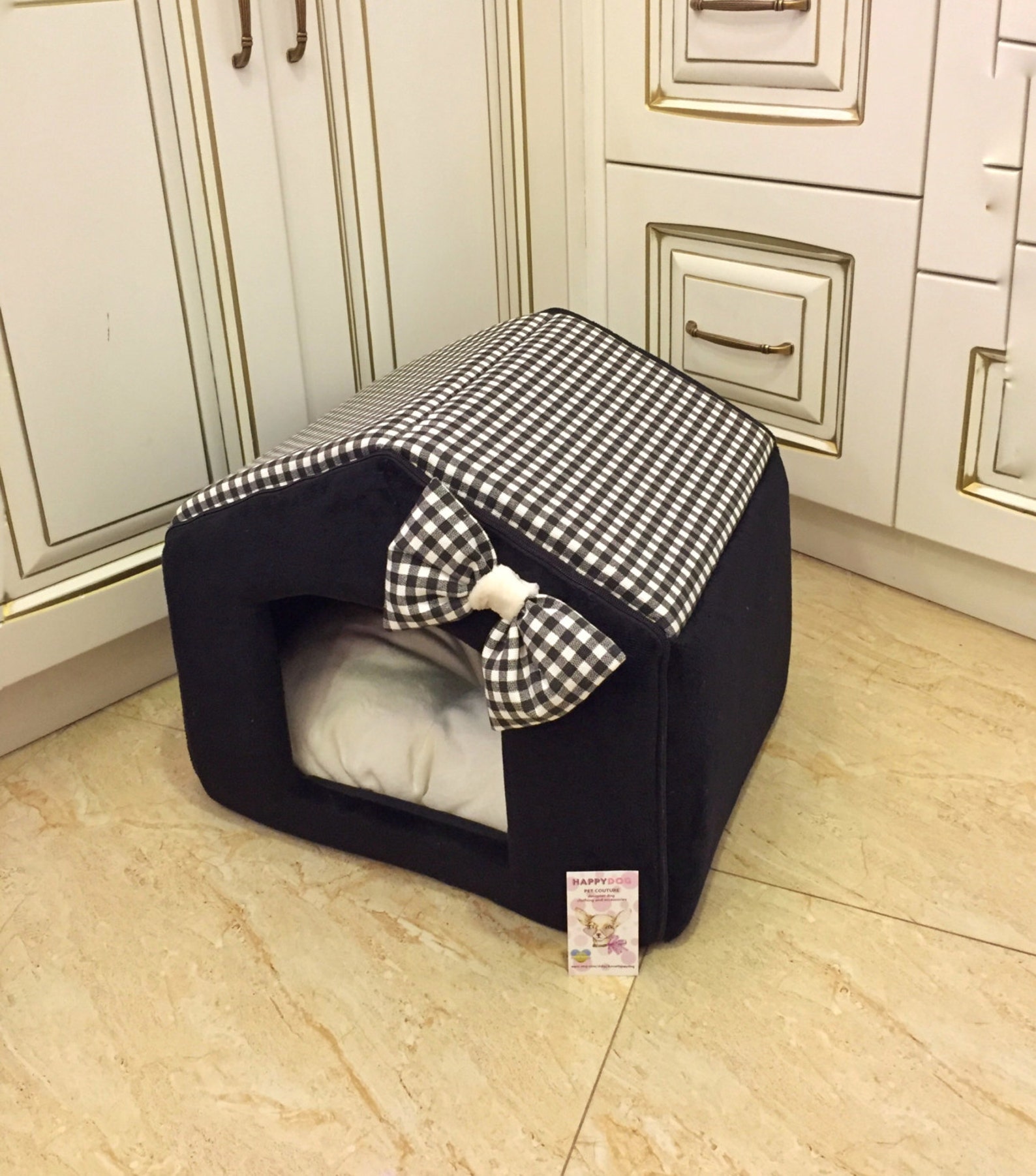 Black and Plaid Dog House Boy Dog House Princess Dog Bed Etsy