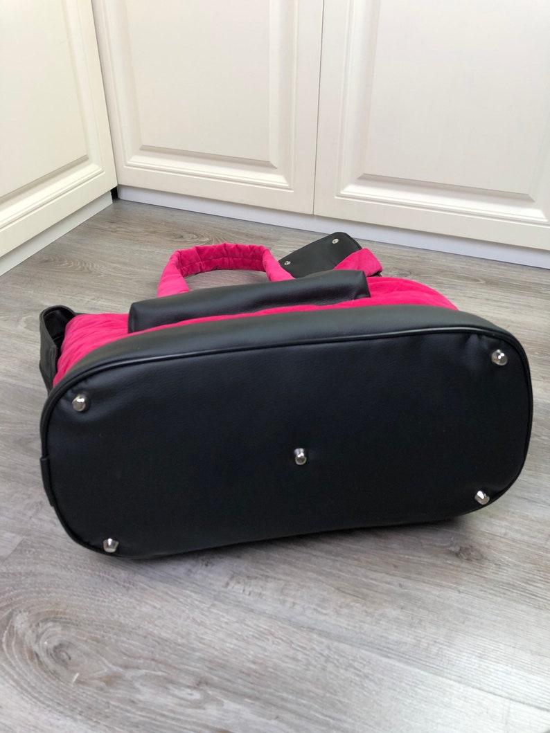 Fuchsia and Black Designer Dog Bag Black and Pink Luxury Dog Etsy