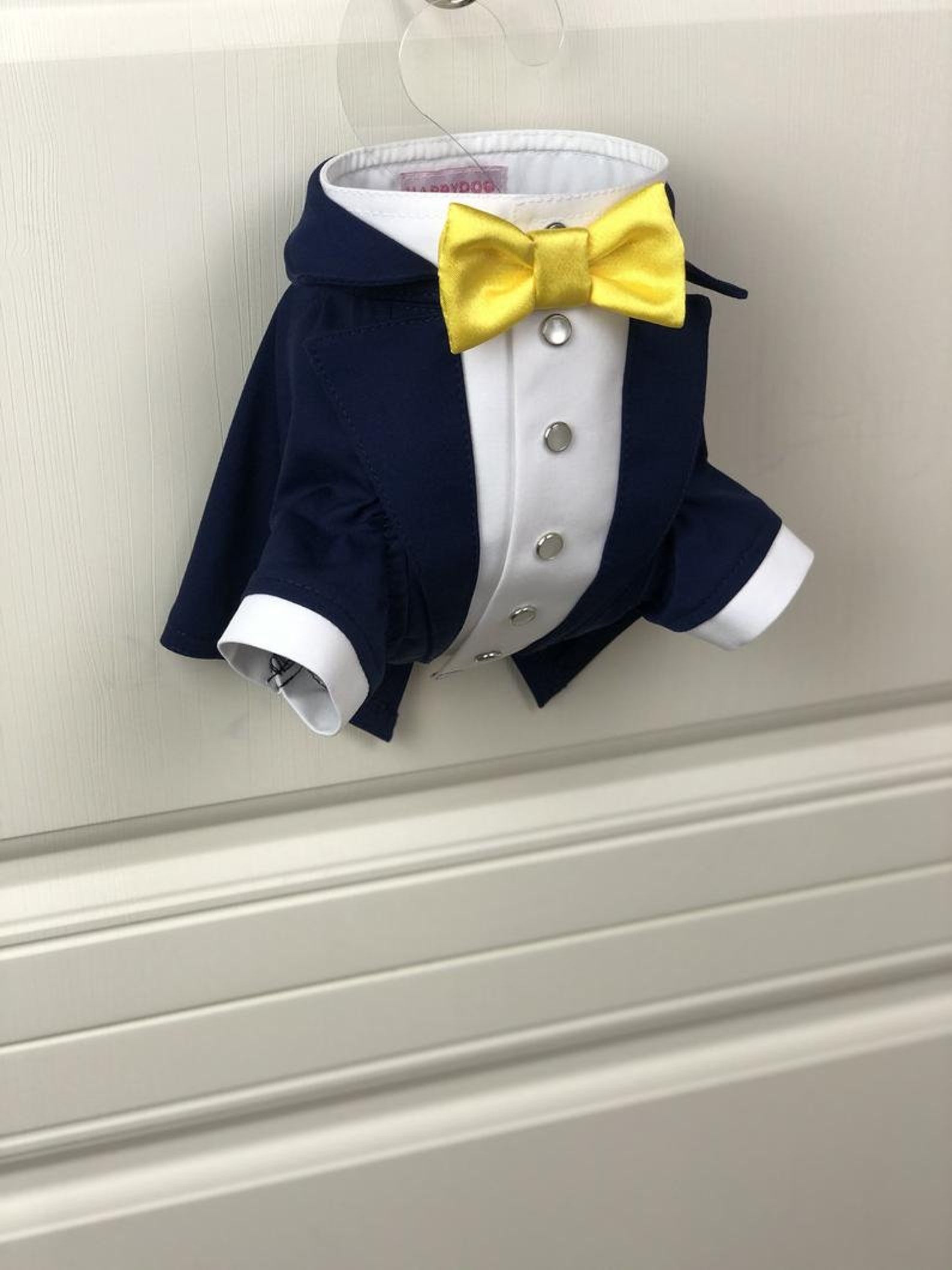 Marine blau Hund Smoking mit gelben Fliege Hund Hochzeit Etsy