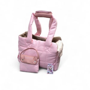 Portador de perros rosa bebé Portador de perros princesa Bolsa personalizada Bolsa de algodón para bolsa de perro pequeño Bolsa rosa cachorro Portador de perros de cumpleaños Bolsa de perro de verano