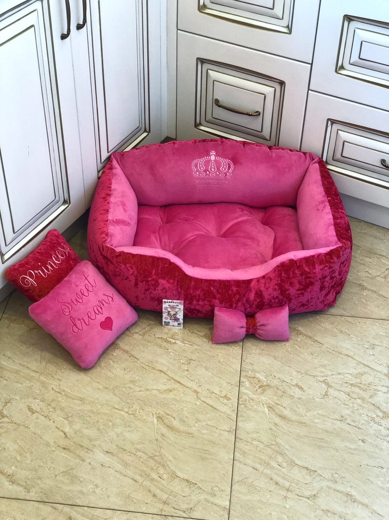 Hot rosa Designer Luxus Hund Bett Prinzessin Hund Bett Custom Etsy