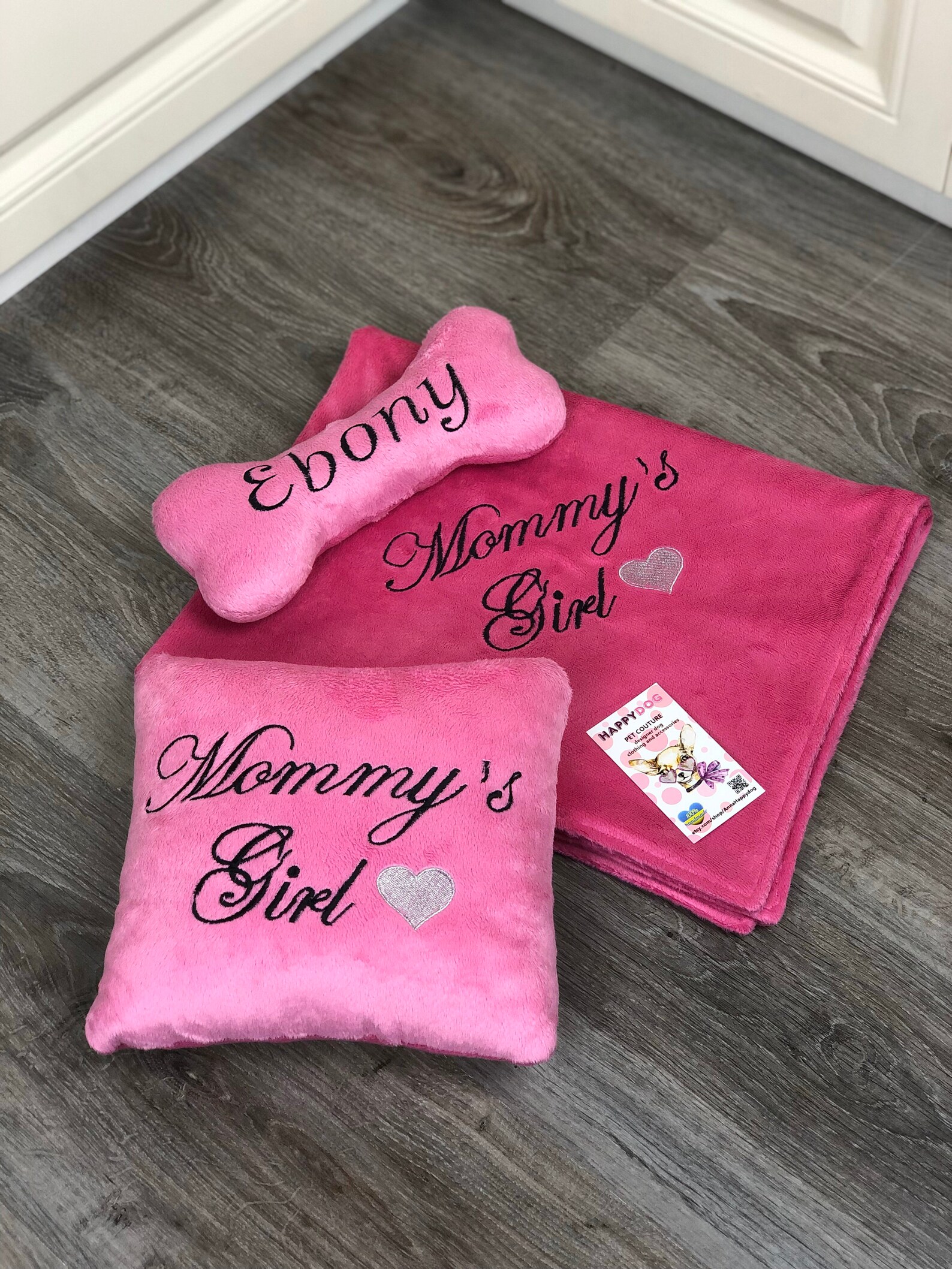 Bright Pink Blanket for Dog Personalized Dog Plaid Puppy Etsy