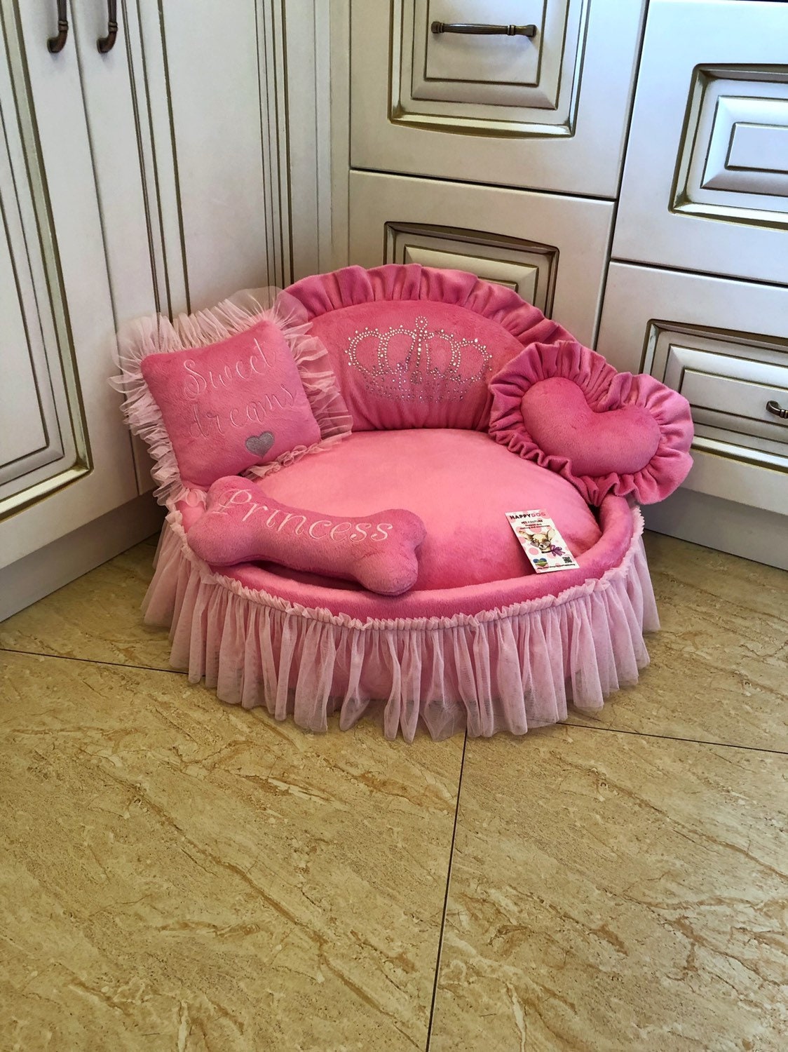 Dog beds pink hotsell