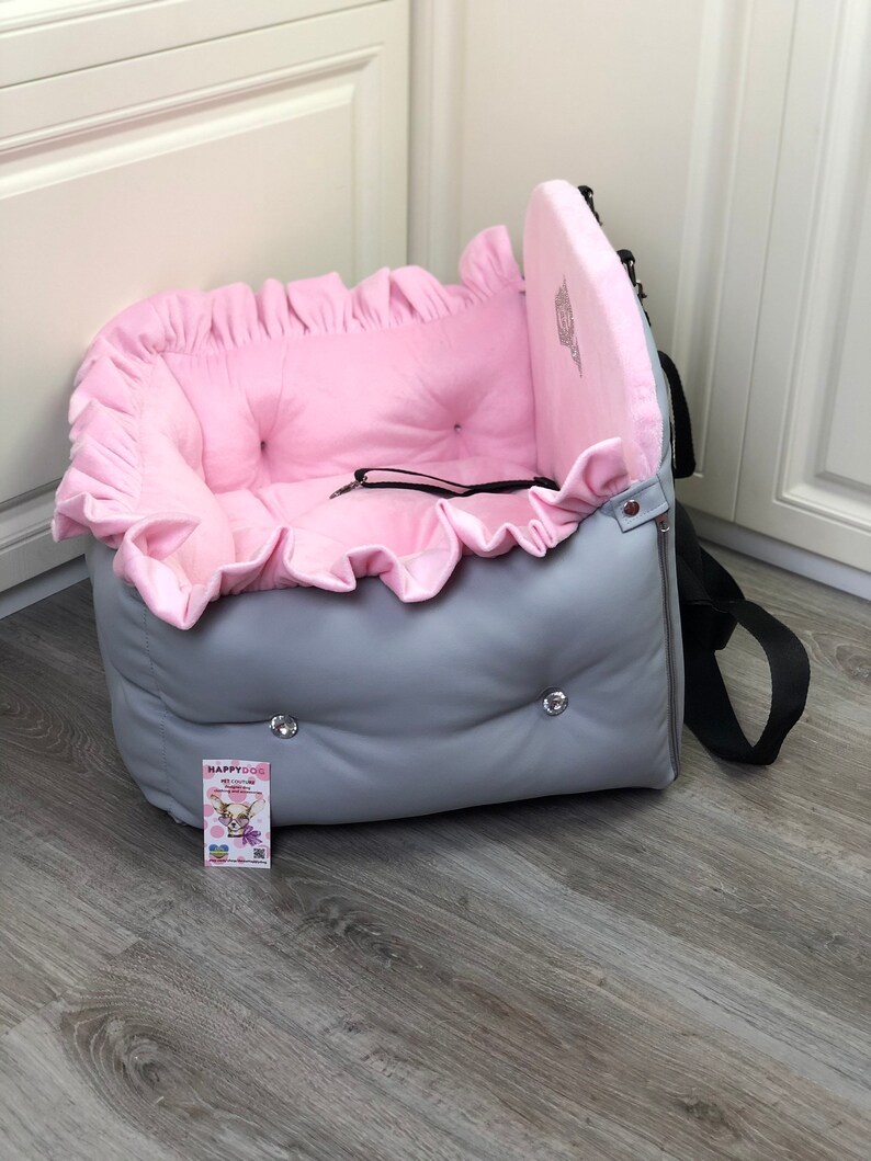 Gray and Pink Dog Car Seat Luxury Pink Pet Driving Kit Etsy
