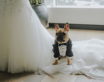 Wedding dog tuxedo Formal dog tuxedo French bulldog suit Luxury dog outfit Customized dog suit Birthday dog costume Custom dog suit