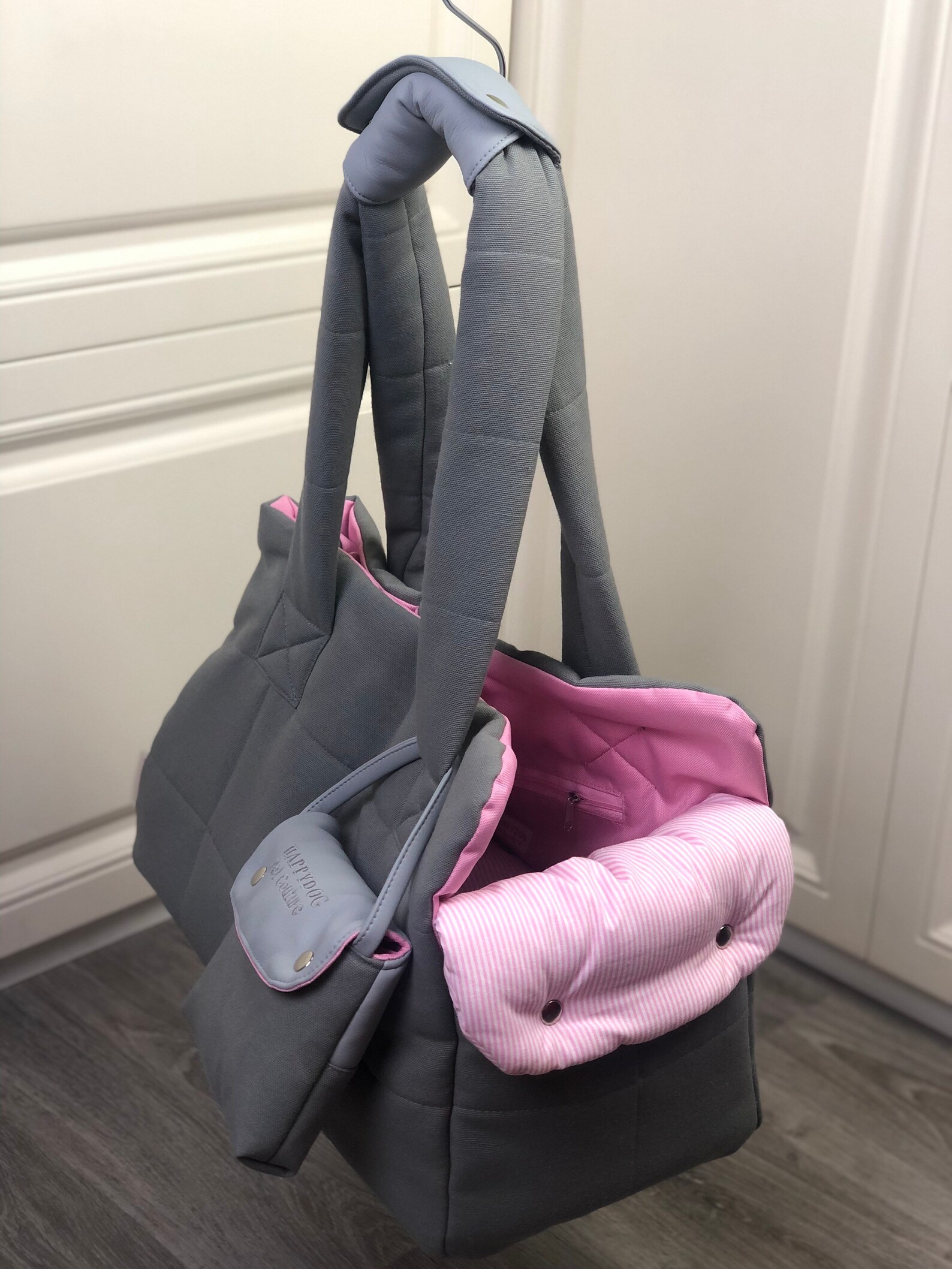 Graue und rosa Hundetragetasche Princess Hundetragetasche | Etsy