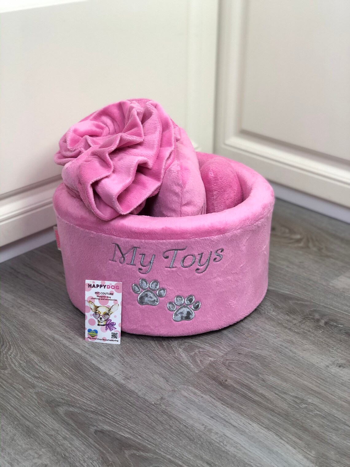 Bright Pink Personalized Toy Basket Set Customized Toy Storage Etsy