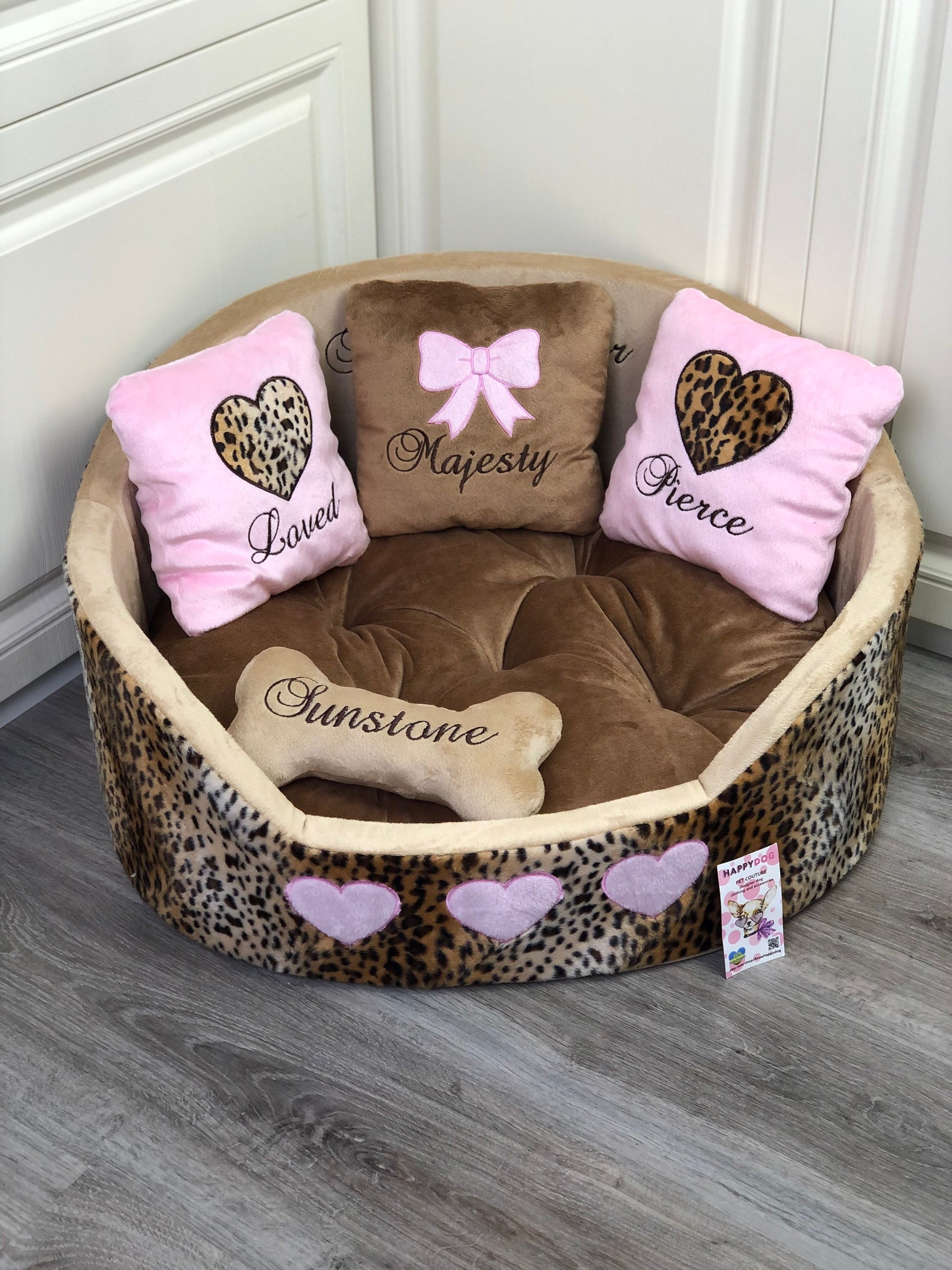 Cheetah and Pink Luxury Princess Dog Bed Designer Leopard Pet Etsy