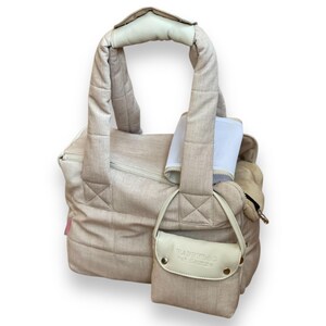Beige luxury dog carrier Exclusive dog carrier Bag for small dog bag Puppy bag Warm dog carrier Winter dog bag