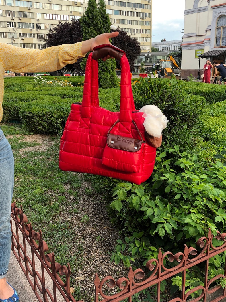 Red Designer Dog Carrier Bag for Small Dog Bag Puppy Bag Warm Etsy