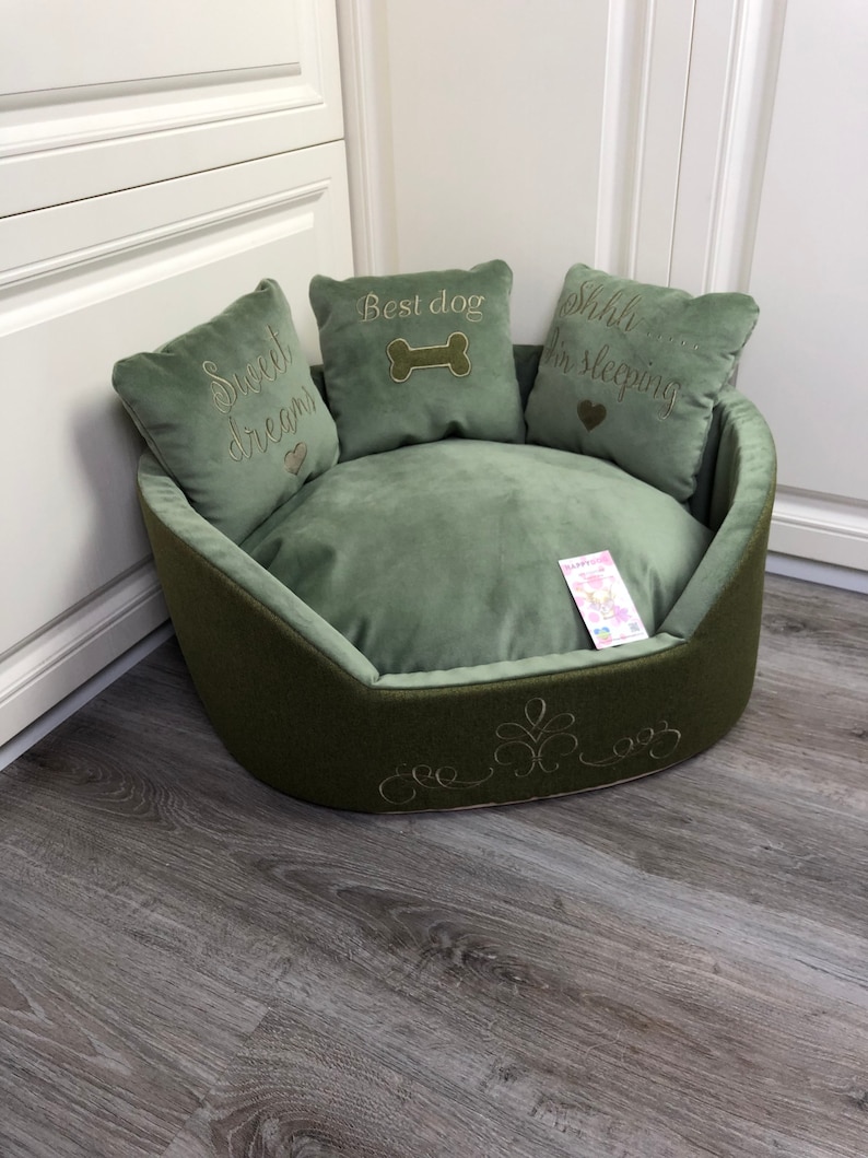 Sage Green Luxury Dog Bed Customized Princess Bed for Dog Etsy