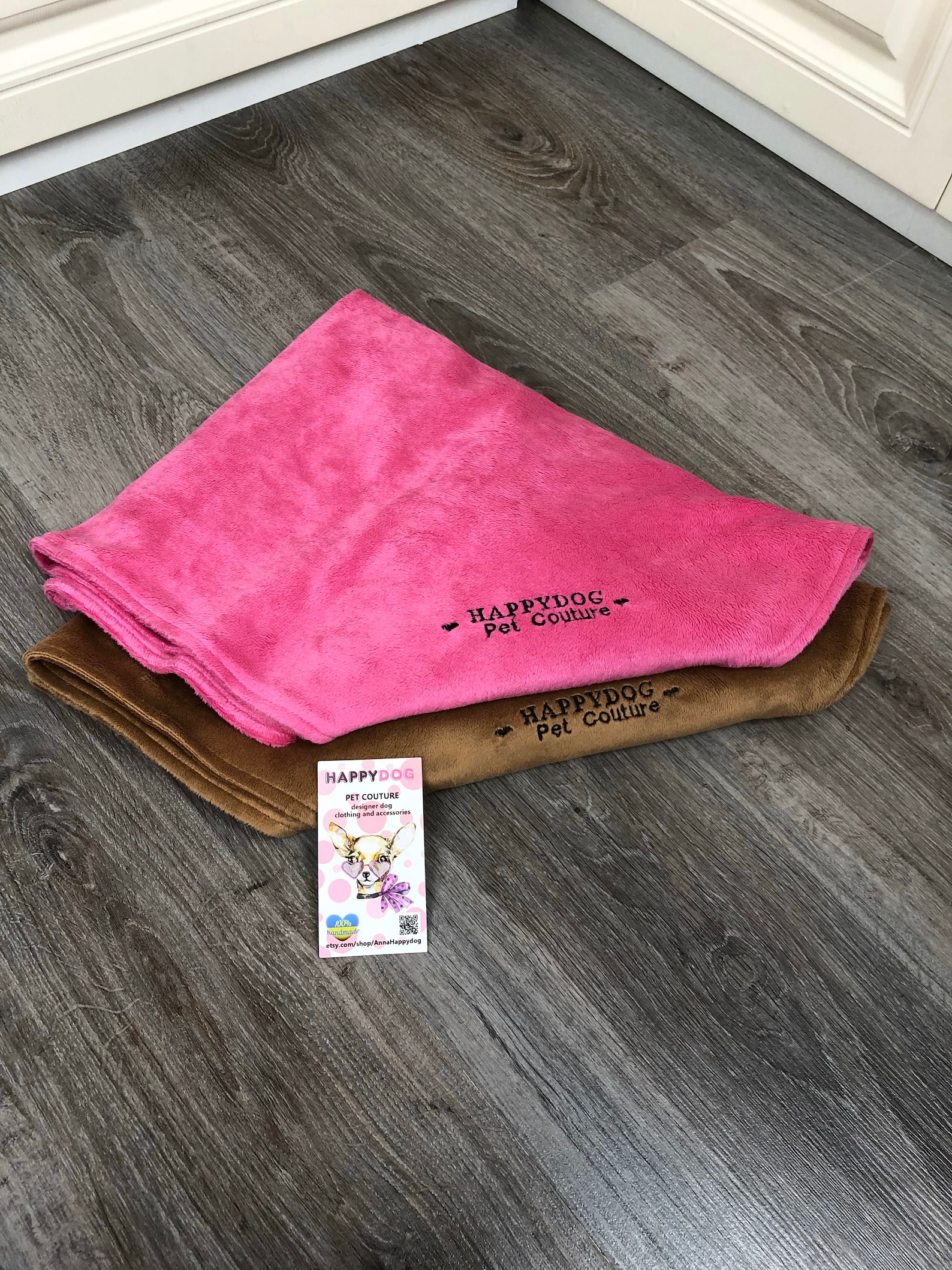 Bright pink blanket for dog Personalized dog plaid Puppy Etsy