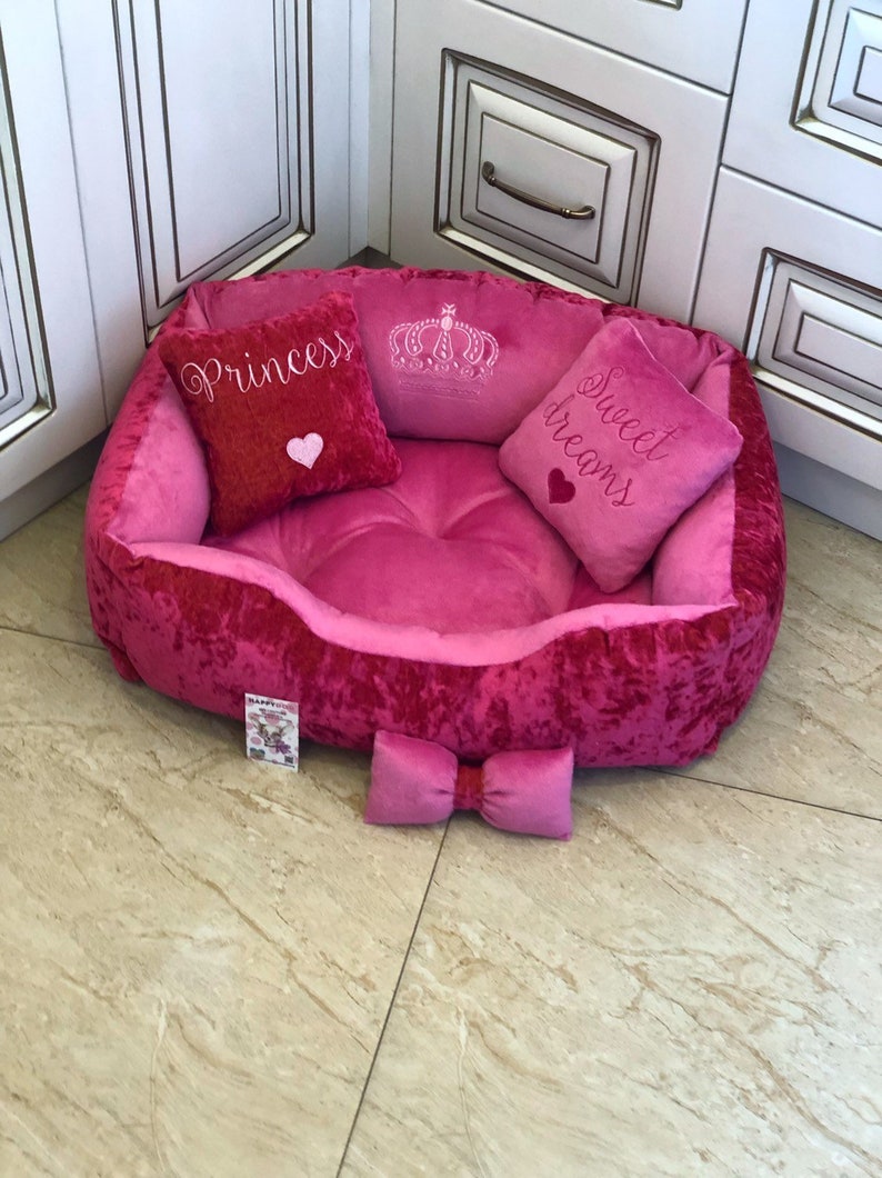 Hot Pink Designer Luxury Dog Bed Princess Dog Bed Custom Made Etsy