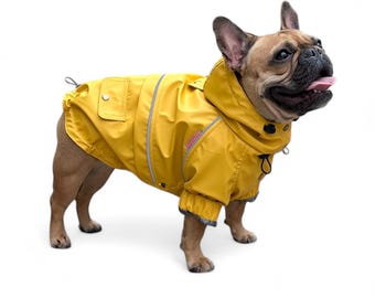 Mustard Yellow Waterproof Raincoat for Dogs