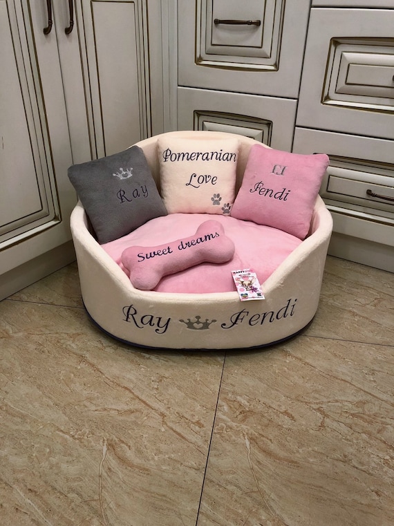 pink dog bed