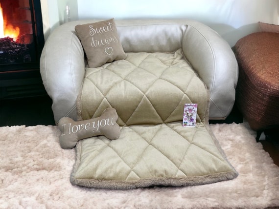 Beige and Pearl Dog Sofa Luxury Dog Bed Dog Couch With Removable Cover Designer Dog Bed Cream Bed for Dog Etsy