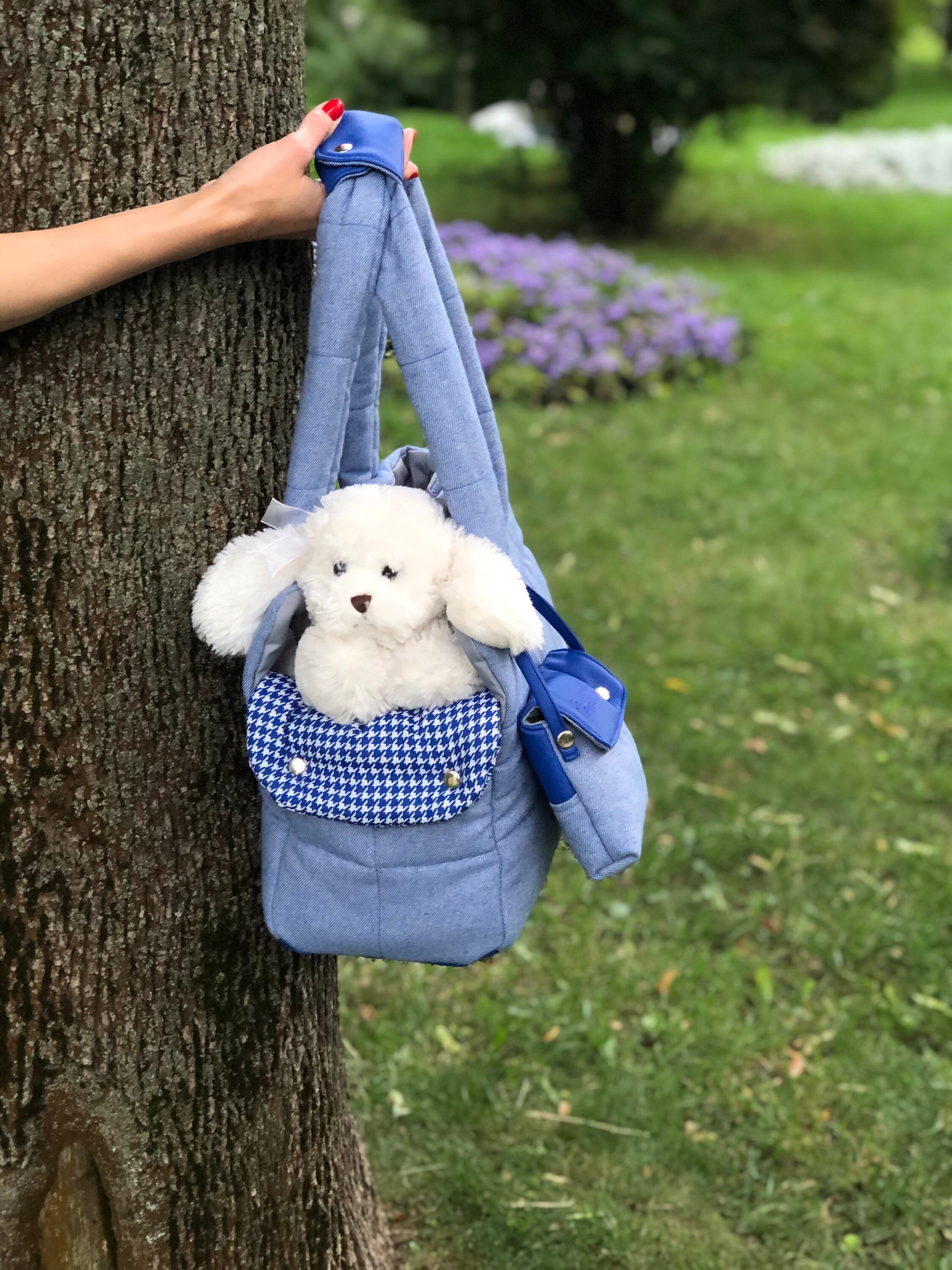 Blue denim cotton dog carrier Denim bag for small dog bag Etsy
