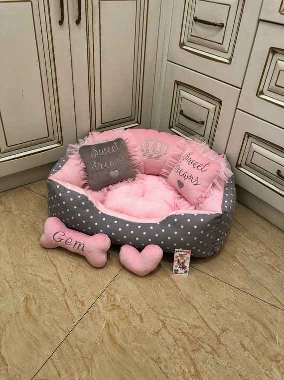 Gorgeous Princess Pink Double Size Dog Bed Handmade