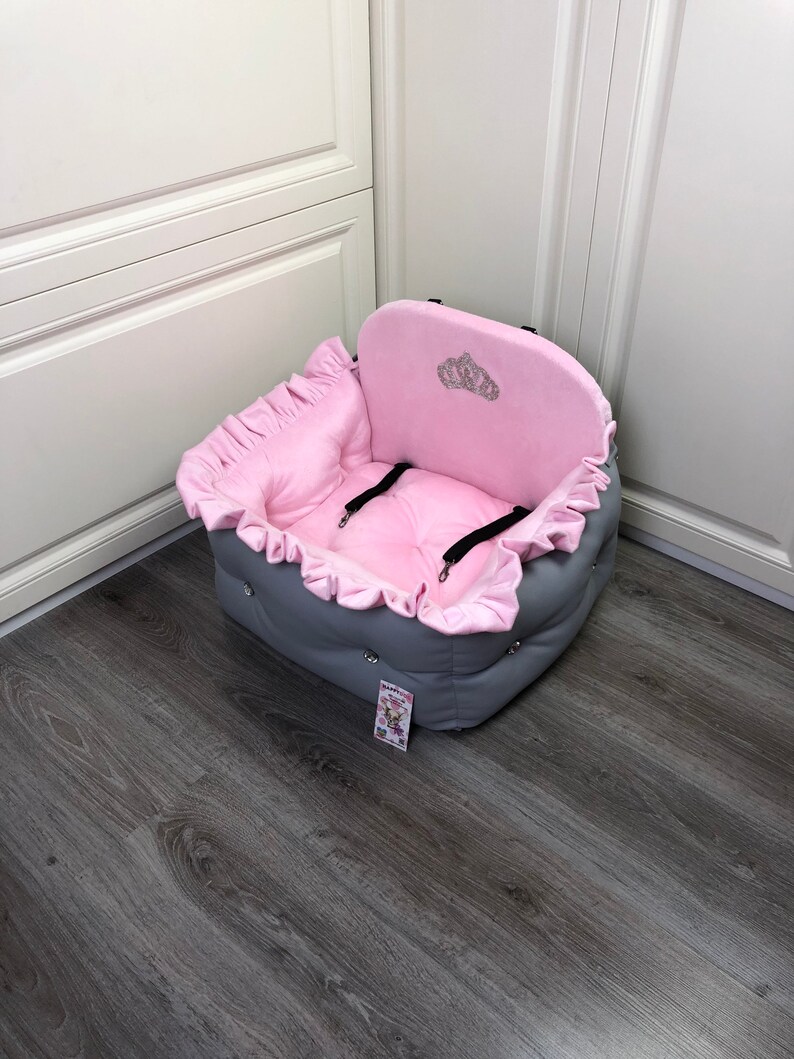 Gray and Pink Dog Car Seat Luxury Pink Pet Driving Kit Etsy