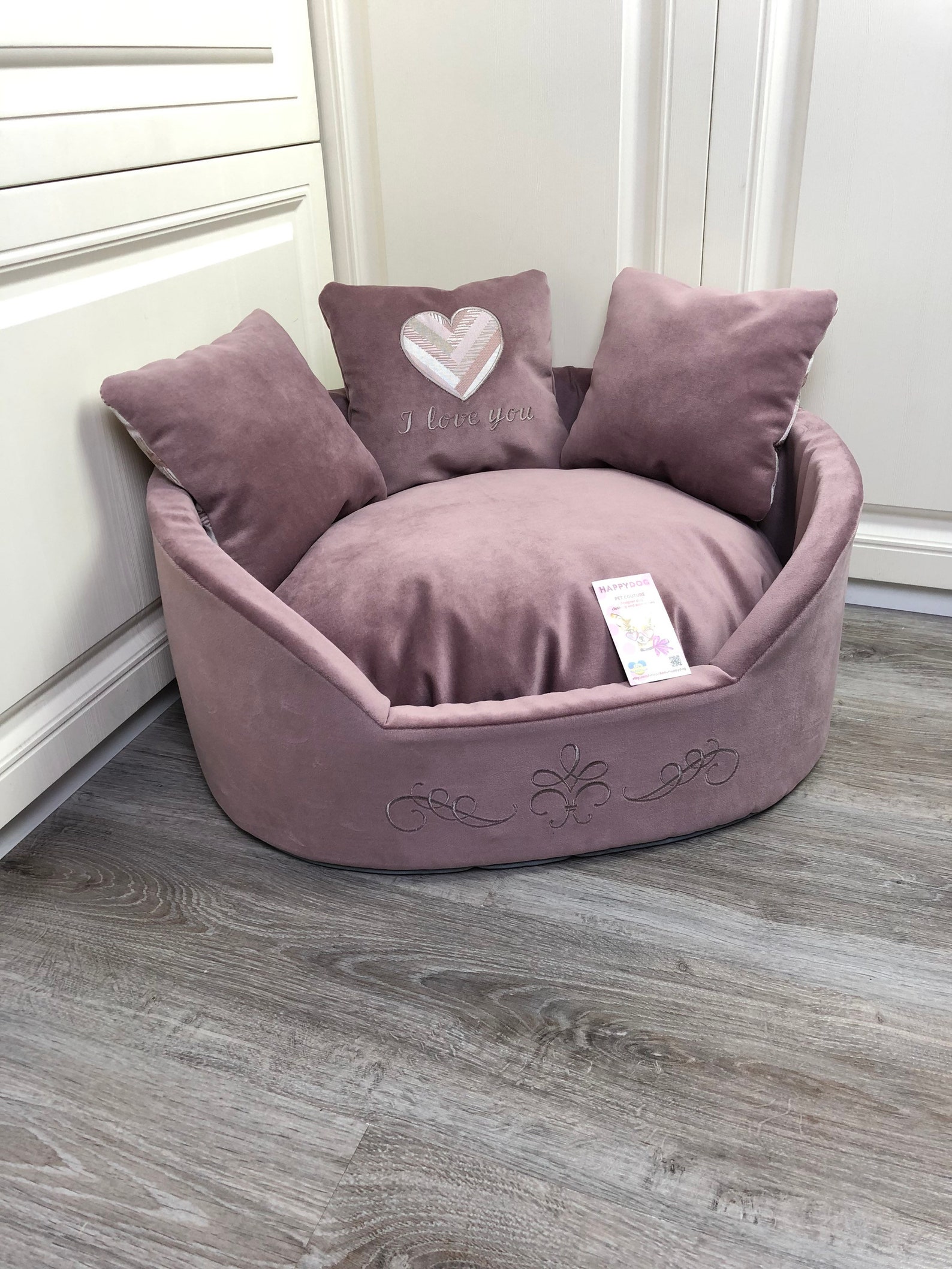 Dusty pink luxury dog bed Customized princess dog bed for dog Etsy