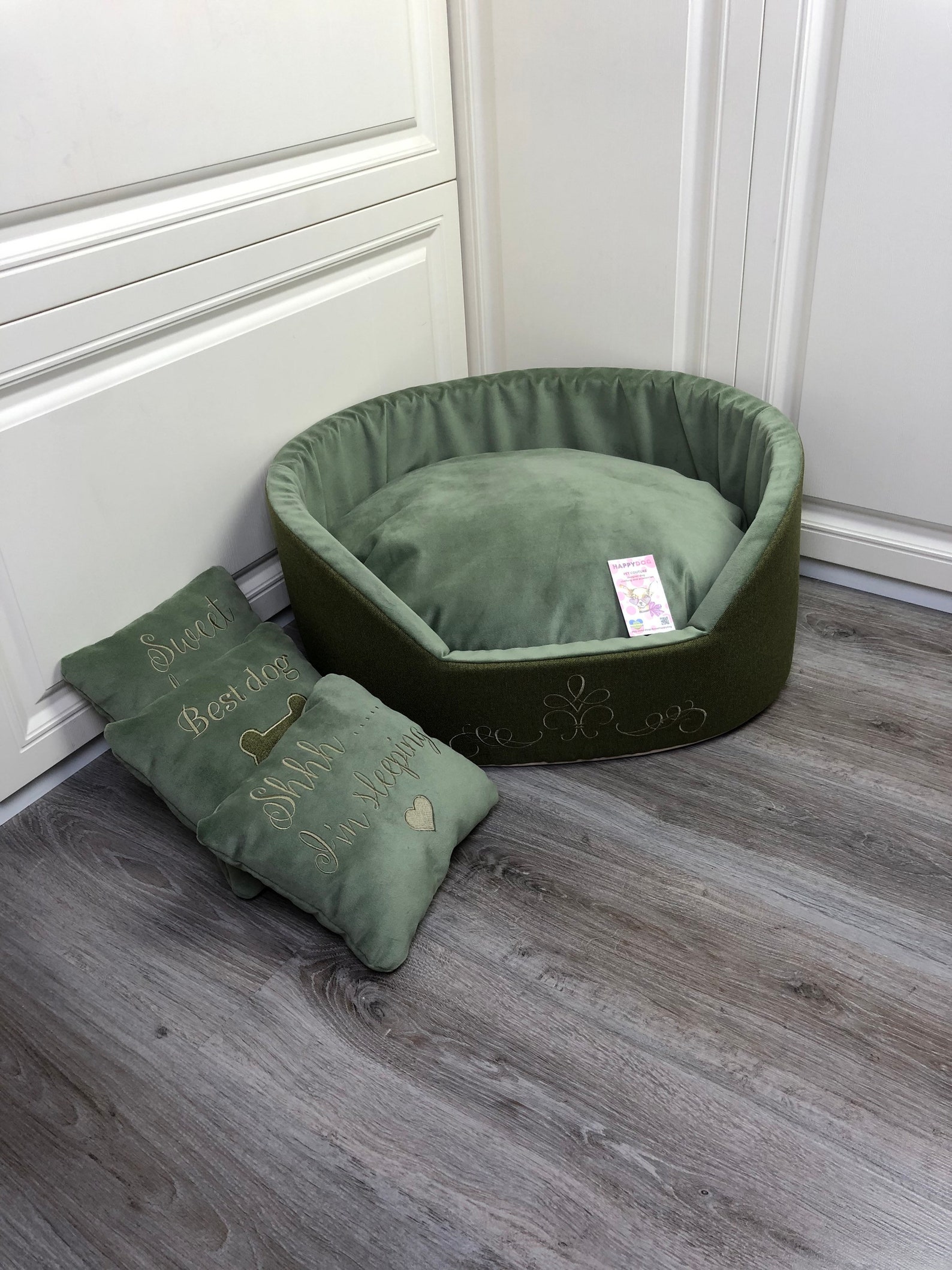 Sage Green Luxury Dog Bed Customized Princess Bed for Dog Etsy Australia