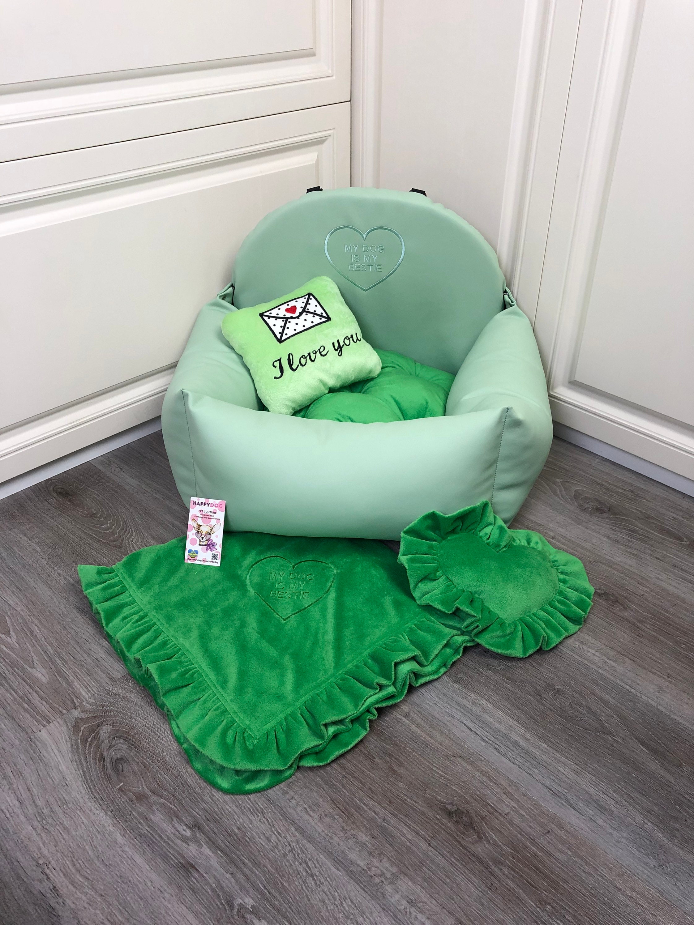 Mintgrüner Luxus Hundesitz mit Salbei Autositz für Hund Etsy