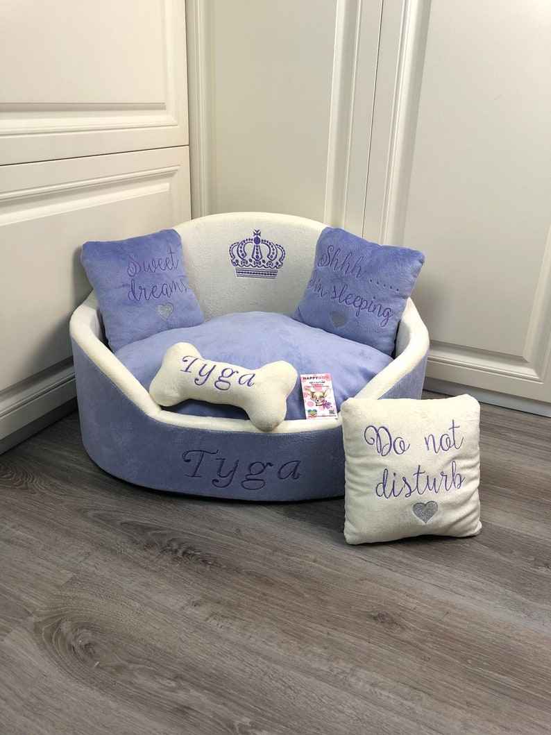 Cream and Lavender Royal Dog Bed Luxury Bed for Dog Bespoke Etsy