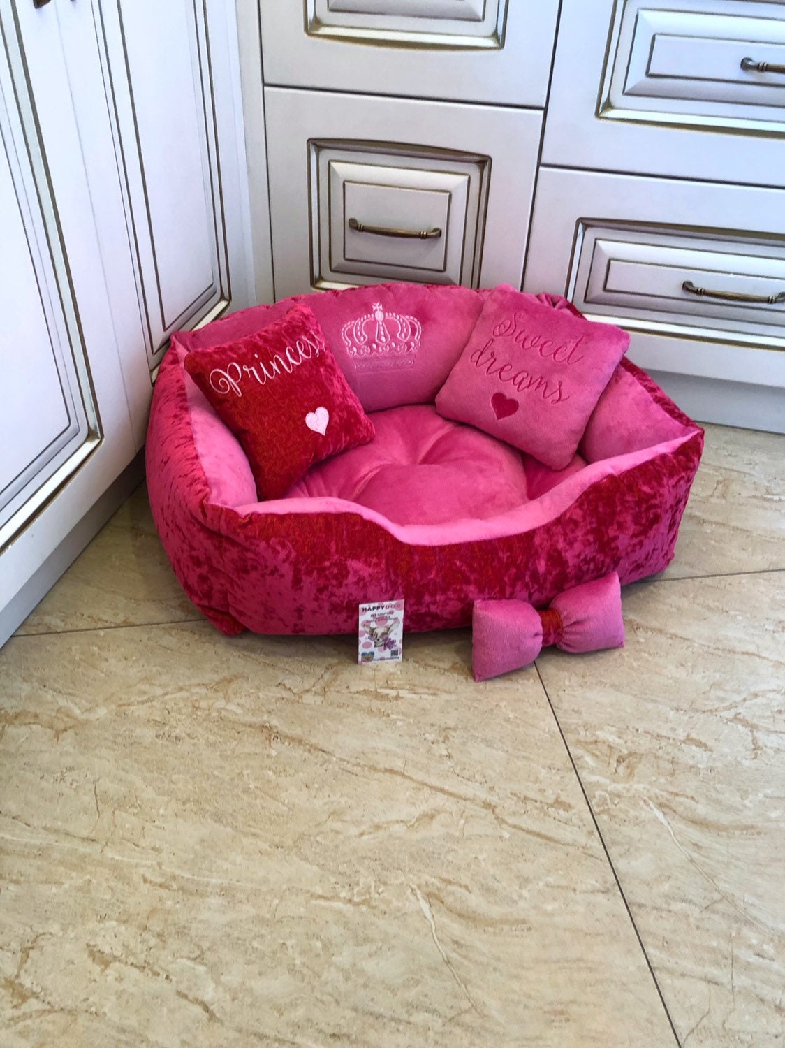 Hot Pink Designer Luxury Dog Bed Princess Dog Bed Custom Made Etsy