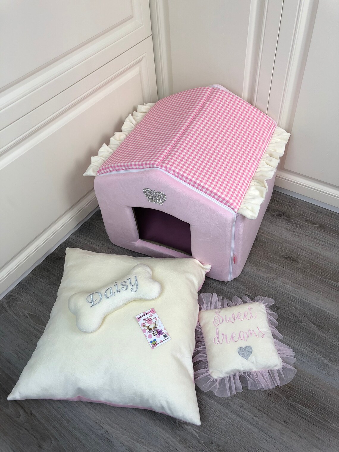 Baby pink dog house for princess dog Designer pet house with Etsy