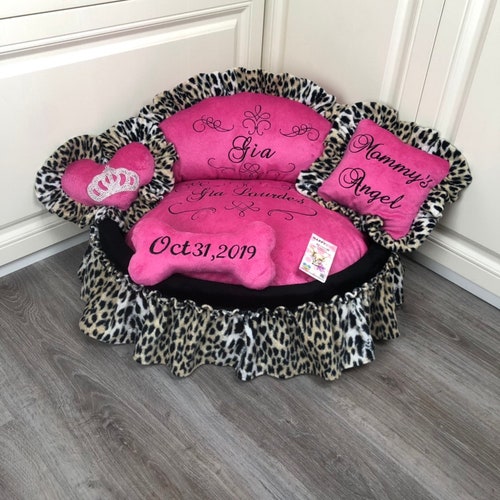 Pink and Blue Denim Designer Dog Bed Princess Dog Bed Custom Etsy