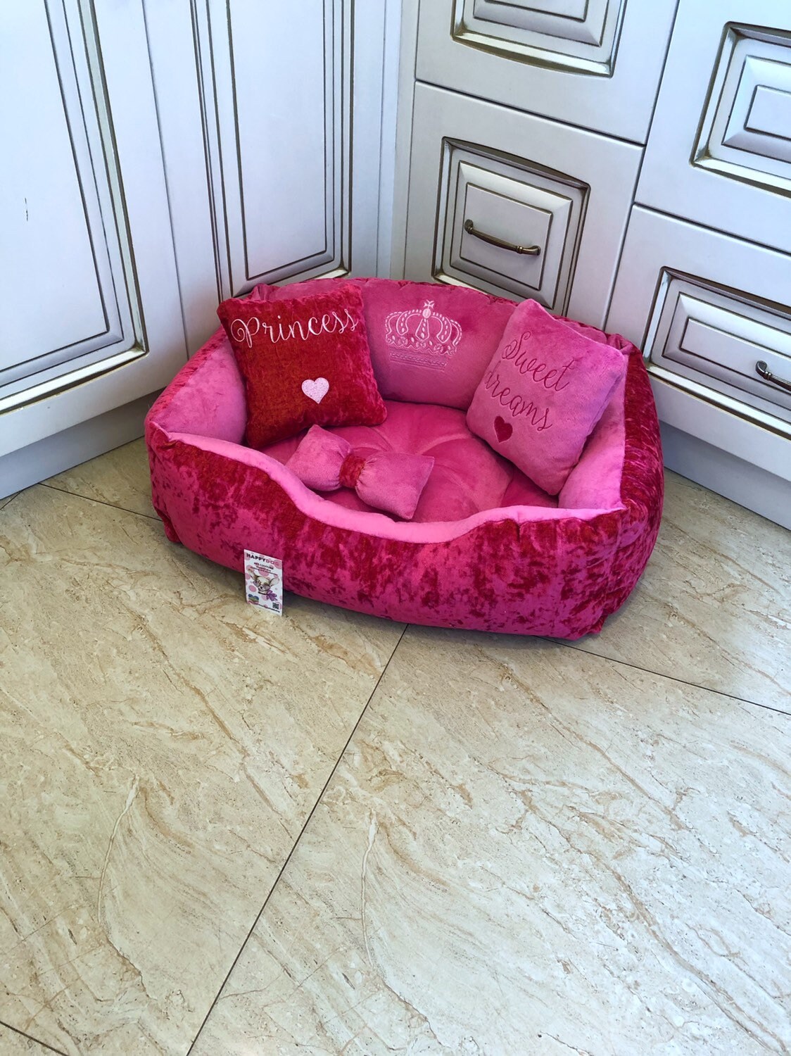 Hot Pink Designer Luxury Dog Bed Princess Dog Bed Custom Made Etsy