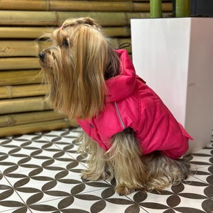 Bright Pink Puffer Dog Vest - Lightweight Padded Vest for Small Dogs | Stylish Winter Dog Coat with Snap Closure