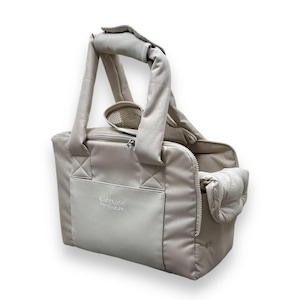 Luxury Light Beige Waterproof Dog Carrier with Detachable Mesh Covers