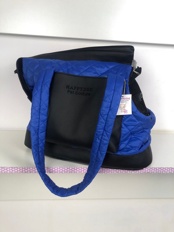 Bolsa para perros de lujo azul real Portador de perros de invierno Portador suave para cachorros