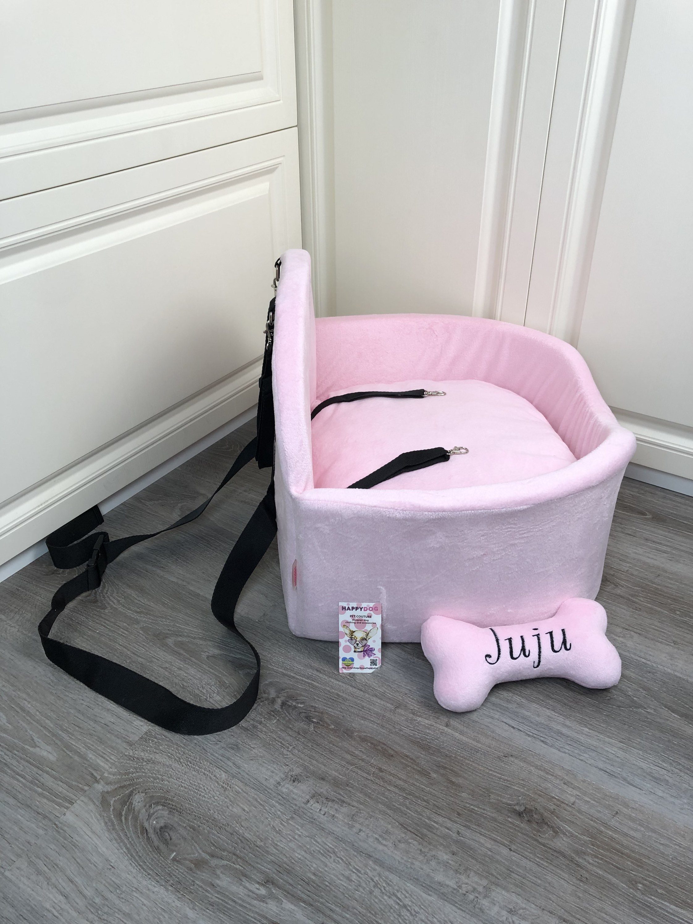 Baby pink personalized dog car seat Driving kit for dog Etsy