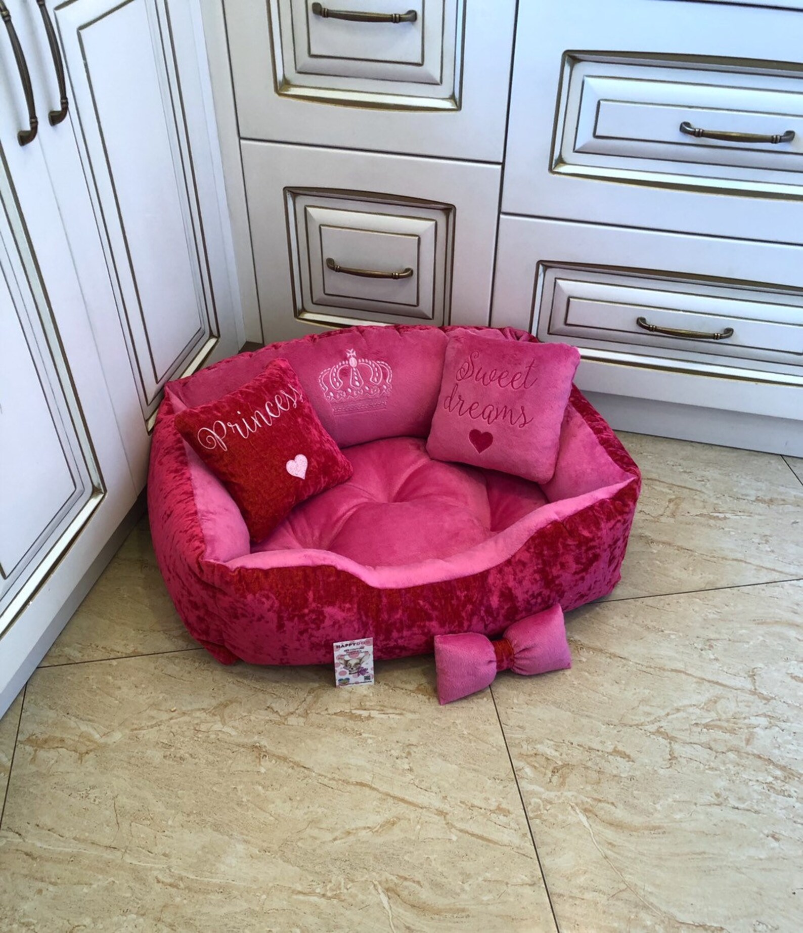 Hot Pink Designer Luxury Dog Bed Princess Dog Bed Custom Made Etsy