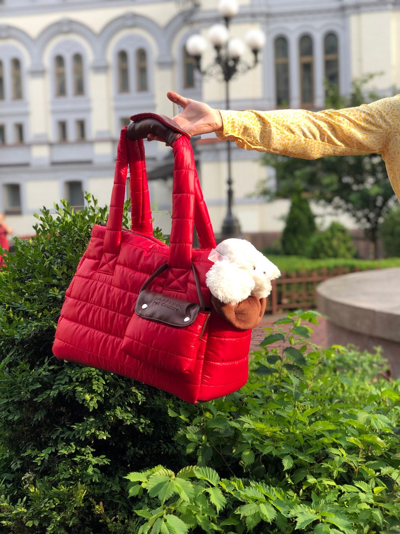 Red Designer Dog Carrier Bag for Small Dog Bag Puppy Bag Warm Etsy