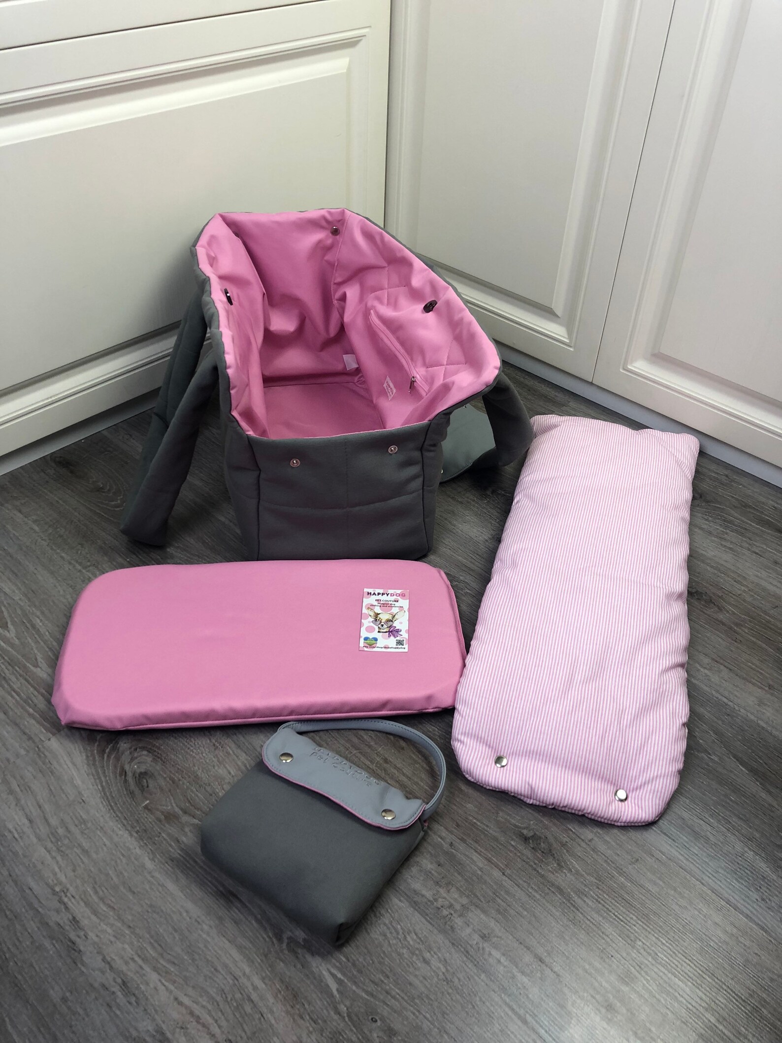 Graue und rosa Hundetragetasche Princess Hundetragetasche | Etsy