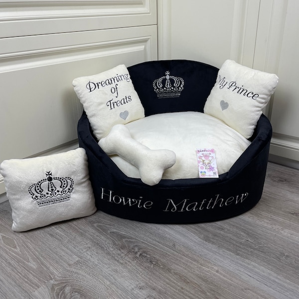 Cama de perro personalizada de diseñador Cama de perro personalizada de lujo Cama de perro hecha a medida Cama de perro de niño Cama de lujo para perro Cama de perro de cumpleaños