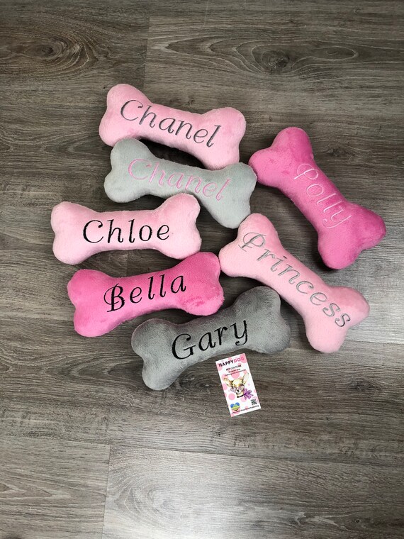 Personalized dog toy Pink bone shaped toy Princess dog toy Gift for dog Dog  pillow Personalized dog gift