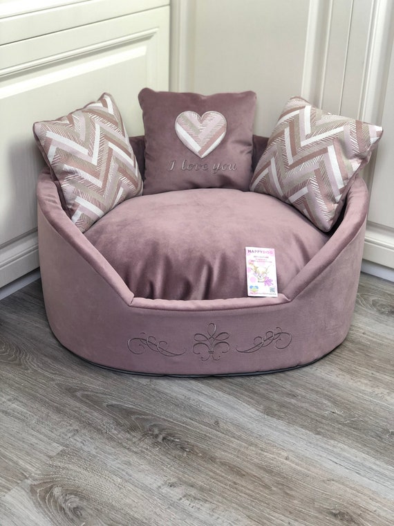 Dusty Pink Luxury Dog Bed Customized Princess Dog Bed for Dog Etsy