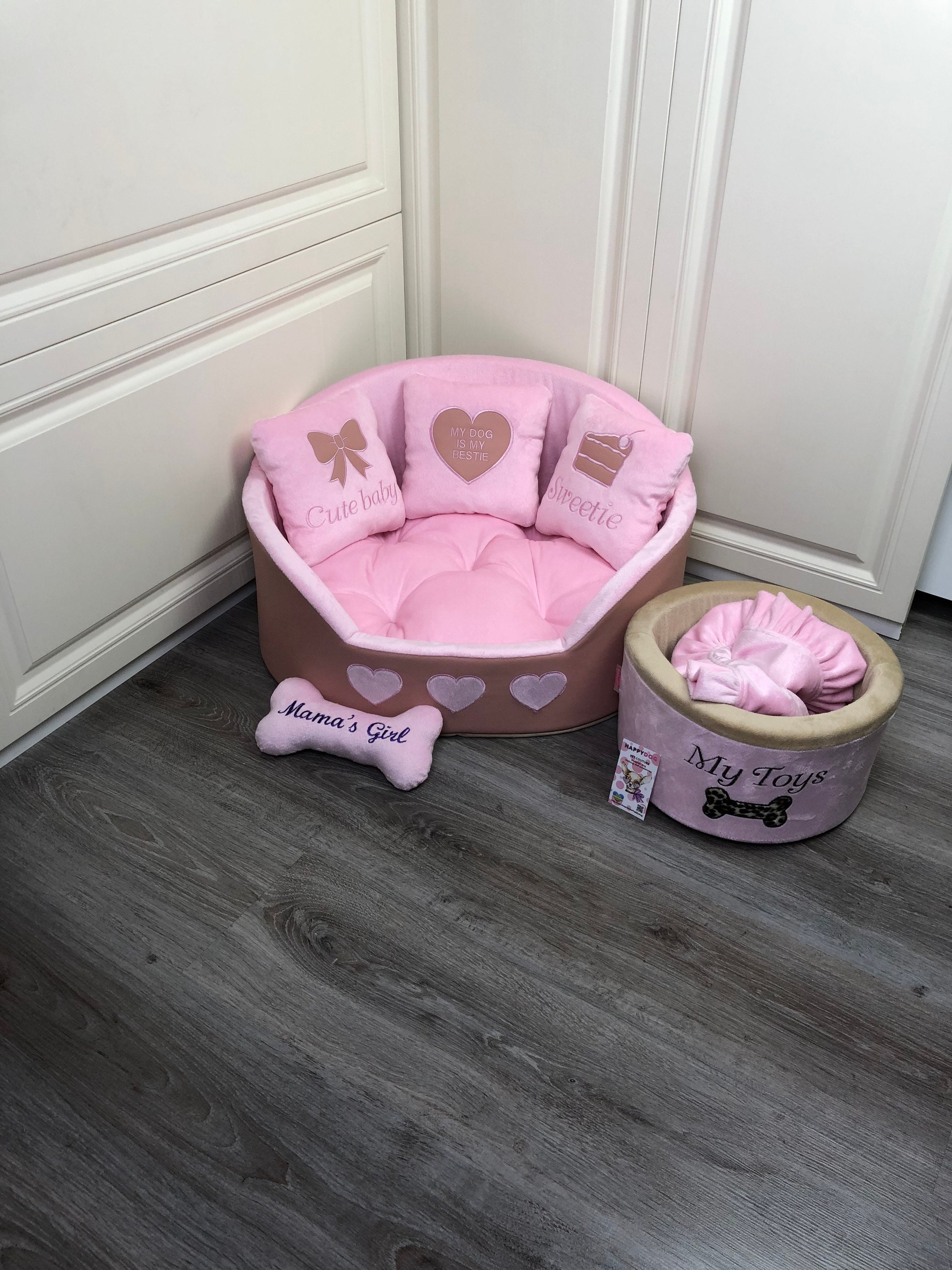 Baby Pink Princess Pet Bed Personalized Dog Bed With Tulle -  Hong Kong