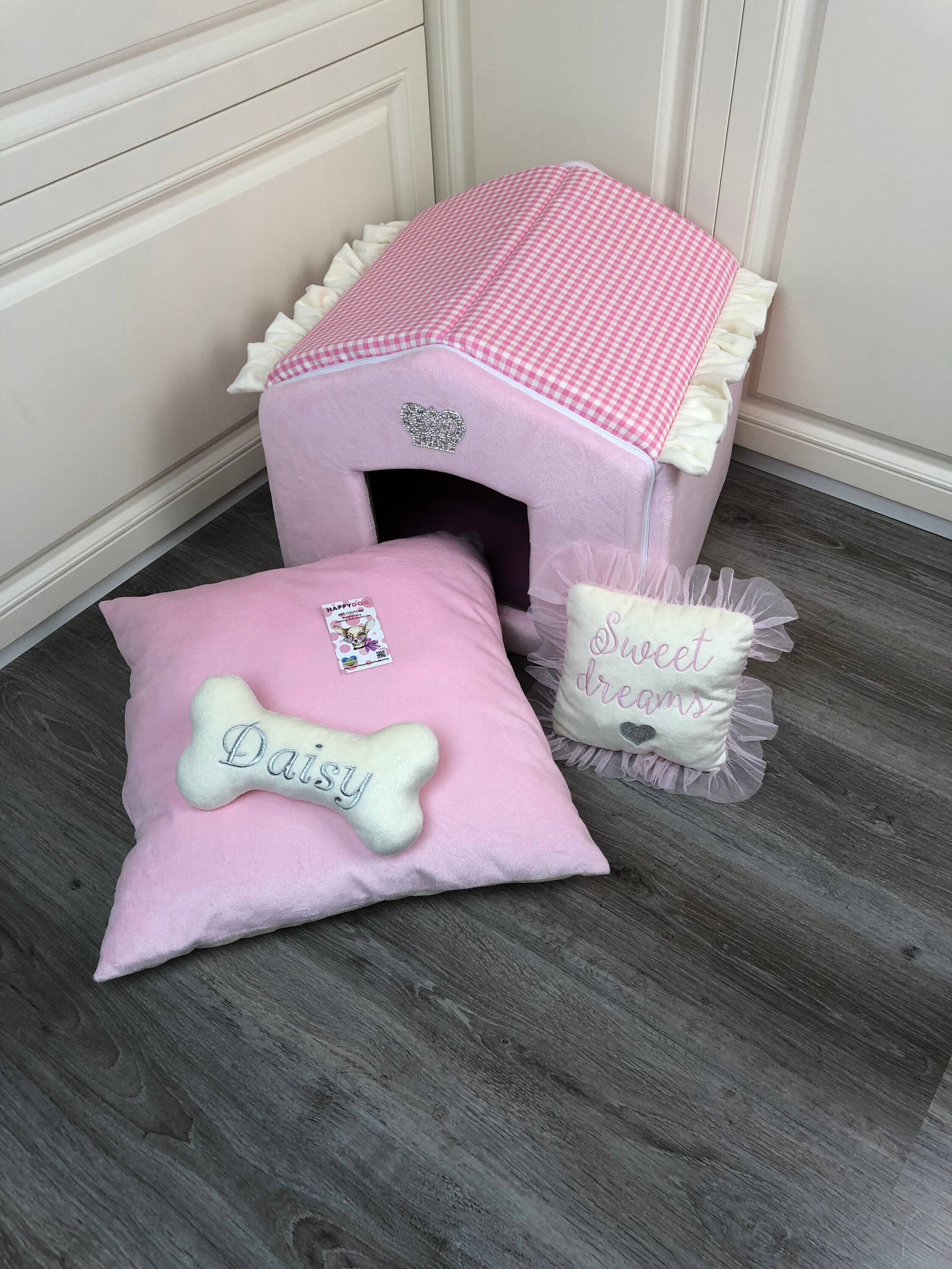 Baby pink dog house for princess dog Designer pet house with Etsy