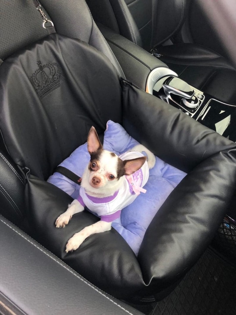 Seggiolino Auto Per Cani - Cuccia Morbida Antiscivolo Con Cintura Di Sicurezza | Per Cani Piccoli E Medi Fino A 30lb - Foto 2