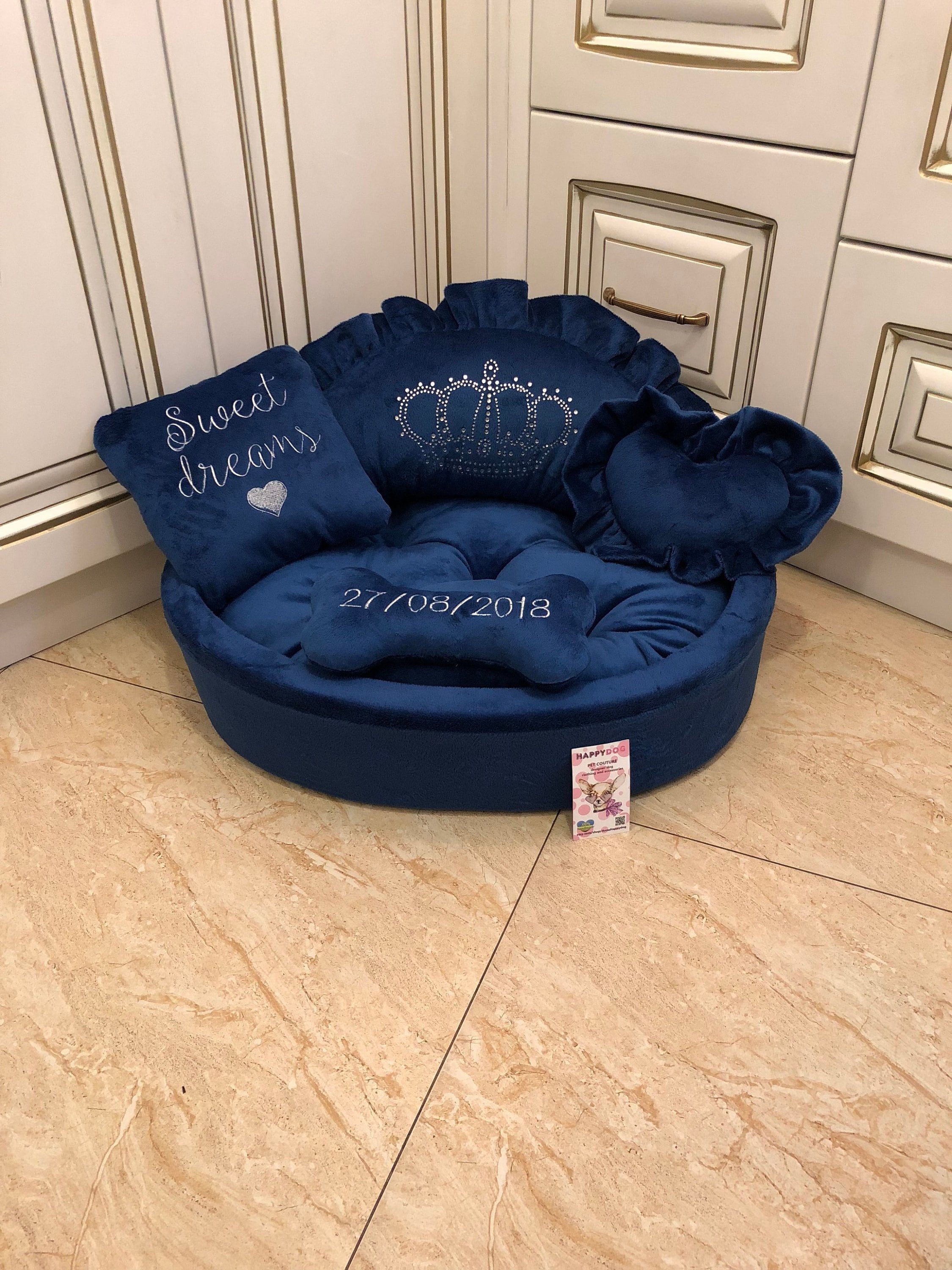Navy Blue Designer Dog Bed Prince Dog Bed Princess Go Bed Personalized Dog Bed Designer Pet Bed Cat Bed Navy Blue Puppy Bed Birthday Dog Etsy UK