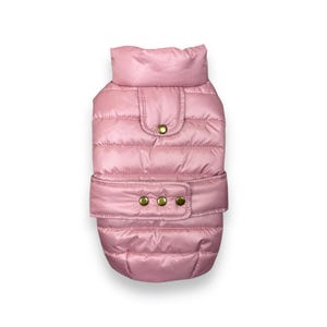 Dusty Pink Puffer Dog Vest – Cozy Winter Jacket for All Dog Breeds