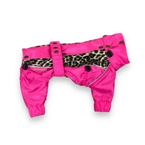 Trendy Leopard Print Waterproof Dog Raincoat with Adjustable Fit